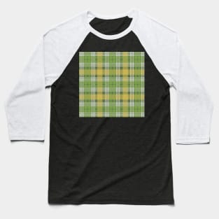 Green, White and Yellow Scottish Tartan Style Design Baseball T-Shirt